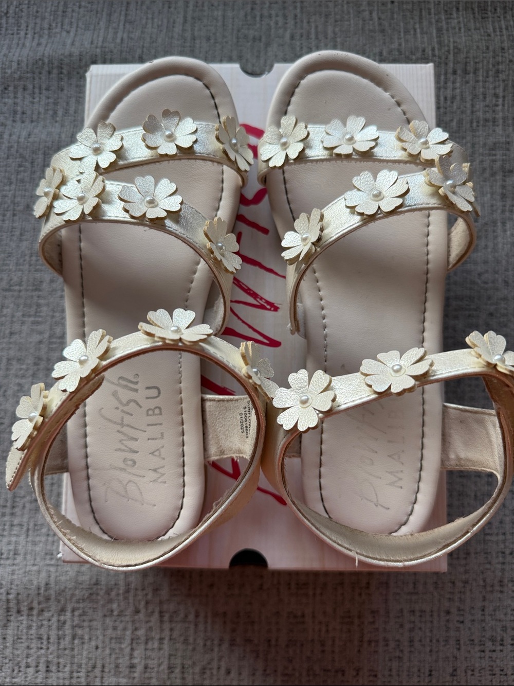 Blowfish Metallic  Floral Strap Sandals
